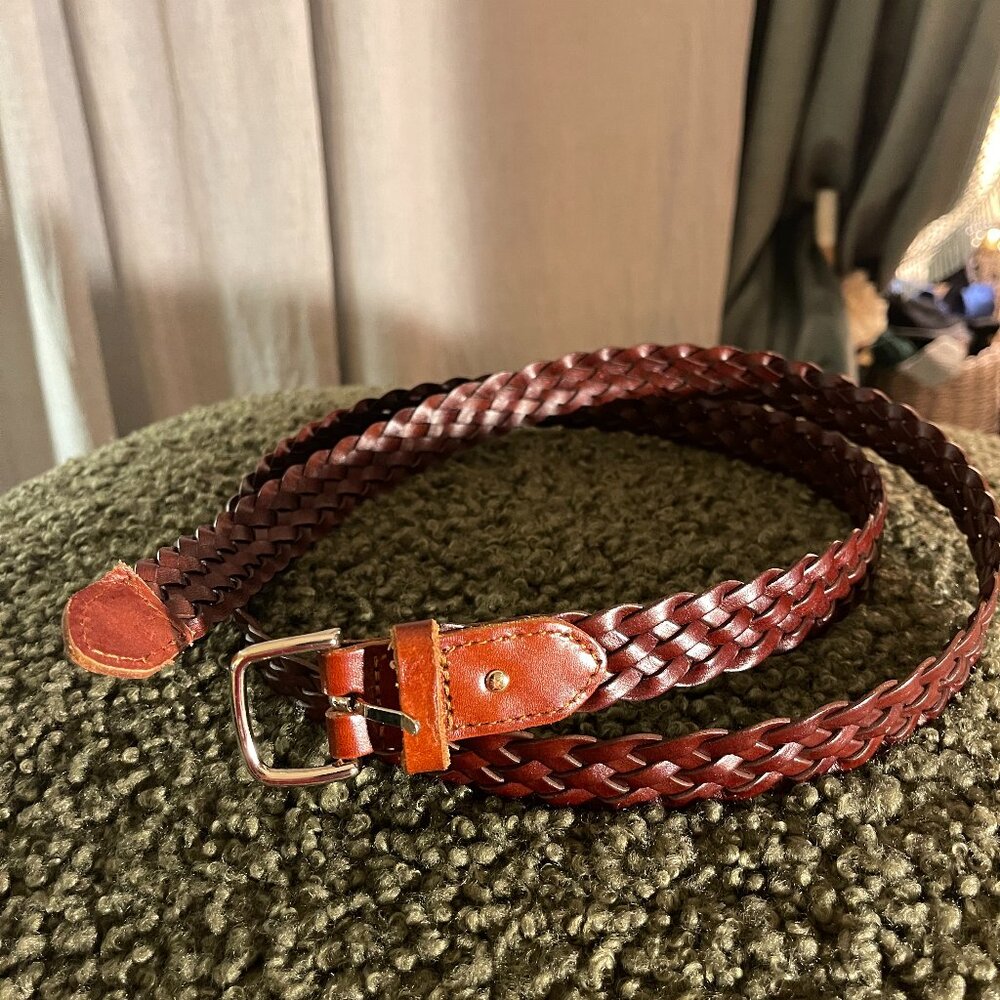 Basic‎ braided leather belt - LG
